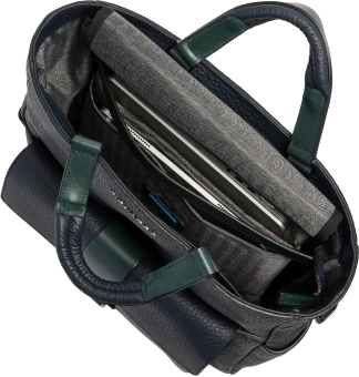 Деловая сумка тоут мужская Piquadro Materia CA7265W151/BLUVE синяя/зеленая натур.кожа - купить недорого с доставкой в интернет-магазине