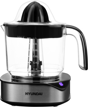 Соковыжималка цитрусовая Hyundai HY-JC4123 30Вт рез.сок.:1200мл. черный/нержавеющая сталь - купить недорого с доставкой в интернет-магазине