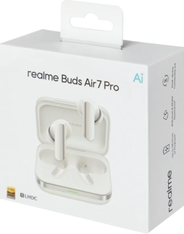 Гарнитура внутриканальные Realme Air 7 Pro (RMA2407) белый беспроводные bluetooth в ушной раковине (6941764461611) - купить недорого с доставкой в интернет-магазине