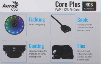Устройство охлаждения(кулер) Aerocool Core Plus ARGB Soc-AM5/AM4/1151/1200/1700 черный/белый 4-pin 15-25dB Al 110W 305gr Ret (CORE PLUS ARGB PWM 4P) - купить недорого с доставкой в интернет-магазине