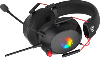 Наушники с микрофоном Оклик HS-L305G черный/красный 2м мониторные оголовье (2060511) - купить недорого с доставкой в интернет-магазине