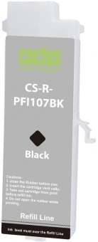 Картридж перезаправляемый струйный Cactus CS-R-PFI107BK черный (260мл) для Canon imageProGRAF iPF670/680/685/770/780/785 без чипа - купить недорого с доставкой в интернет-магазине
