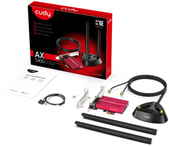 Сетевой адаптер Wi-Fi + Bluetooth Cudy WE4000 АХ5400 PCI Express (ант.внеш.съем) 1ант. - цена, купить или заказать с доставкой в интернет-магазине Сетевой адаптер Wi-Fi + Bluetooth Cudy WE4000 АХ5400 PCI Express (ант.внеш.съем) 1ант. - купить недорого с доставкой в интернет-магазине