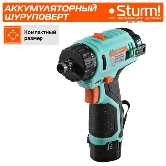 Дрель-шуруповерт Sturm! CD3212SC аккум. патрон:быстрозажимной (кейс в комплекте) - купить недорого с доставкой в интернет-магазине