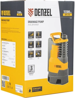 Насос дренажный Denzel DPХ950 950Вт 15500л/час центробежный (97227) - купить недорого с доставкой в интернет-магазине