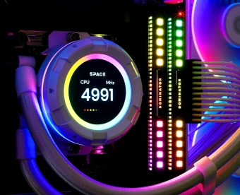 Система водяного охлаждения ID-Cooling SL360 ARGB Soc-AM5/AM4/1200/1700/1851 белый 4-pin 14-30dB Al+Cu LCD 350W Ret (SL360 WHITE) - купить недорого с доставкой в интернет-магазине