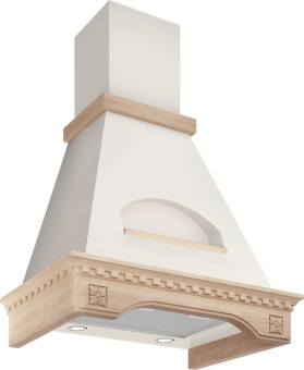 Вытяжка каминная Elikor Бельведер Флореале 60П-650-П3Д бежевый/дуб неокрашенный управление: ползунковое (1 мотор) - купить недорого с доставкой в интернет-магазине