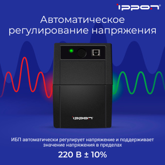 Источник бесперебойного питания Ippon Back Basic 650S Euro 360Вт 650ВА черный - купить недорого с доставкой в интернет-магазине