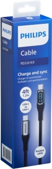 Кабель Philips DLC9100 USB Type-C (m)-USB Type-C (m) 1.2м черный коробка (упак.:1шт) - купить недорого с доставкой в интернет-магазине