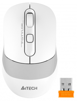 Мышь A4Tech Fstyler FB10C белый/серый оптическая (2400dpi) беспроводная BT/Radio USB (4but) - купить недорого с доставкой в интернет-магазине