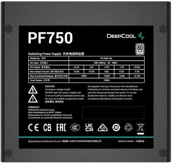 Блок питания Deepcool ATX 750W PF750 80+ white (20+4pin) APFC 120mm fan 6xSATA RTL - купить недорого с доставкой в интернет-магазине