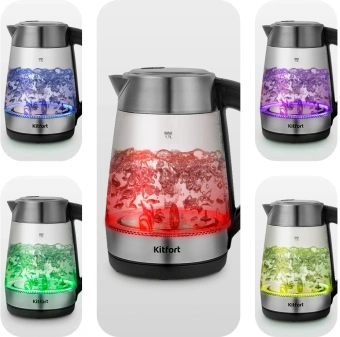 Чайник электрический Kitfort КТ-6107 1.7л. 2200Вт серебристый корпус: металл/пластик - купить недорого с доставкой в интернет-магазине