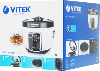 Мультиварка Vitek VT-4284 4л 700Вт белый/черный - купить недорого с доставкой в интернет-магазине