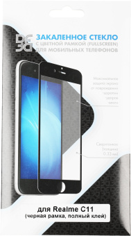 Защитное стекло для экрана DF rmColor-10 черный для Realme C11 1шт. (DF RMCOLOR-10 (BLACK)) - купить недорого с доставкой в интернет-магазине