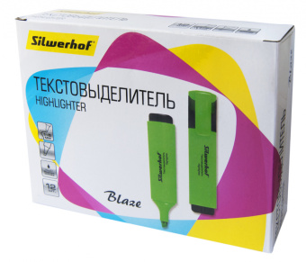 Текстовыделитель Silwerhof Blaze 108036-03 скошенный пиш. наконечник 1-5мм зеленый картон - купить недорого с доставкой в интернет-магазине