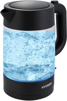 Чайник электрический Hyundai HYK-G7707 1.7л. 2200Вт графит корпус: стекло - купить недорого с доставкой в интернет-магазине