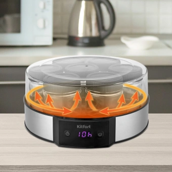 Йогуртница Kitfort КТ-6295 20Вт 7б. 190мл упр.:электрон. серебристый/черный - купить недорого с доставкой в интернет-магазине