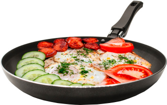 Сковорода Starwind Optimum SW-OP1026 круглая 26см покрытие: Skandia X-treme ручка несъемная (без крышки) черный - купить недорого с доставкой в интернет-магазине