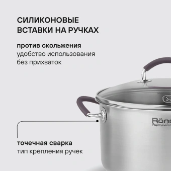 Кастрюля Rondell Akzent RDS-1389 5.1л. d=24см (с крышкой) стальной - купить недорого с доставкой в интернет-магазине