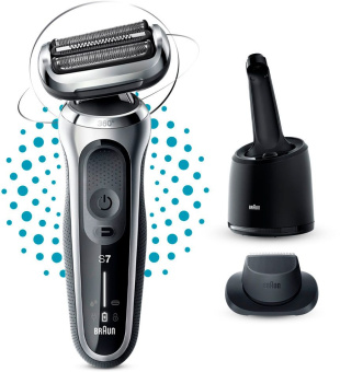 Бритва сетчатая Braun Series 7 71-S7200cc реж.эл.:3 питан.:аккум. черный/серебристый - купить недорого с доставкой в интернет-магазине