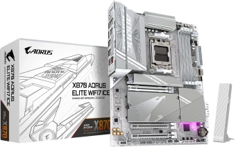 Материнская плата Gigabyte X870 A ELITE WF7 ICE SocketAM5 AMD X870 4xDDR5 ATX AC`97 8ch(7.1) 2.5Gg RAID+HDMI - купить недорого с доставкой в интернет-магазине