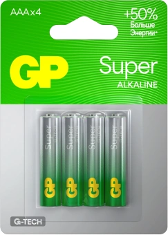 Батарея GP Super 24AA21-2CRSBC4 AAA (4шт) - купить недорого с доставкой в интернет-магазине