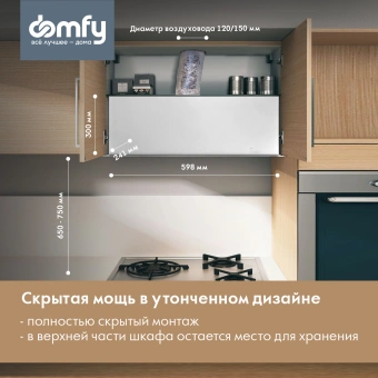 Вытяжка встраиваемая Domfy DM6036BB WG белый управление: кнопочное (1 мотор) - купить недорого с доставкой в интернет-магазине