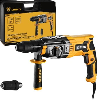 Перфоратор Deko DKH1250W патрон:SDS-plus уд.:3.2Дж 1250Вт (кейс в комплекте) - купить недорого с доставкой в интернет-магазине