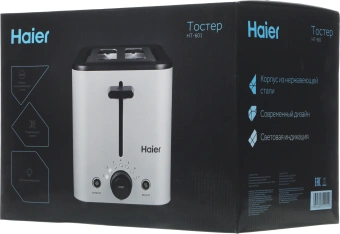 Тостер Haier HT-601 900Вт серебристый - купить недорого с доставкой в интернет-магазине