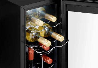 Винный шкаф Weissgauff WWC-12 Bottle 1-нокамерн. черный - купить недорого с доставкой в интернет-магазине