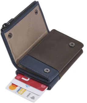 Кошелек мужской Piquadro Harper PP5585APR/BLUTM синий/коричневый натур.кожа - купить недорого с доставкой в интернет-магазине