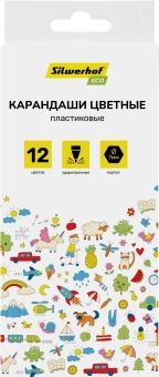 Карандаши цв. Silwerhof Eco 2.6мм шестигран. пластик ассорти 12цв. коробка/европод. - купить недорого с доставкой в интернет-магазине