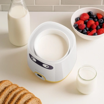 Йогуртница Kitfort КТ-6407 20Вт 1б. 1000мл упр.:электрон. желтый/белый - купить недорого с доставкой в интернет-магазине