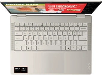 Ноутбук Lenovo Yoga 7 14AKP10 Ryzen AI 7 350 24Gb SSD1Tb AMD Radeon 860M 14" OLED Touch WUXGA (1920x1200) Windows 11 Home beige WiFi BT Cam (83JR0061RK) - купить недорого с доставкой в интернет-магазине