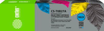 Картридж струйный Cactus CS-T0B27A 982X голубой (223мл) для HP PageWide 765dn/780 Enterprise Color - купить недорого с доставкой в интернет-магазине