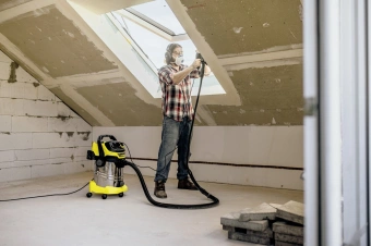 Строительный пылесос Karcher WD 6 P S V-30/6/22/T 1300Вт (уборка: сухая/влажная/выдув/сбор воды) желтый - купить недорого с доставкой в интернет-магазине