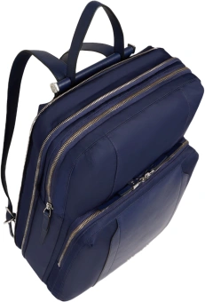 Рюкзак женский Piquadro Lyra CA6216W92T/BLU темно-синий нейлон/натур.кожа - купить недорого с доставкой в интернет-магазине