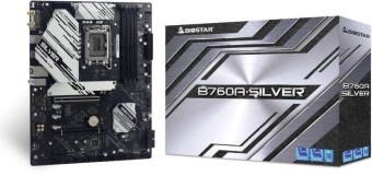 Материнская плата Biostar B760A-Silver  Soc-1700 Intel B760 4xDDR5 ATX AC`97 8ch(7.1) 2.5Gg RAID+VGA+HDMI+DP - купить недорого с доставкой в интернет-магазине