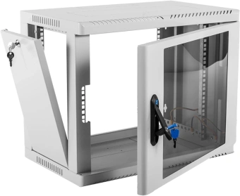 Шкаф коммутационный ЦМО (ШРН-9.350) настенный 9U 600x350мм пер.дв.стекл 200кг серый 300мм 180град. - купить недорого с доставкой в интернет-магазине