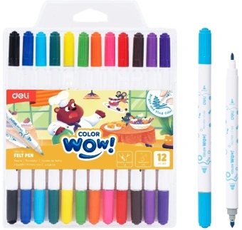 Фломастеры Deli EC166-12 Colorwow Вентилируемый смываемые 12цв. ПВХ с подвесом (12шт.) - купить недорого с доставкой в интернет-магазине
