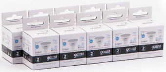 Лампа светодиодная Gauss Elementary MR16 7Вт цок.:GU5.3 спот 220B 4100K св.свеч.бел.ней. MR16 (упак.:10шт) (13527) - купить недорого с доставкой в интернет-магазине