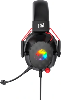 Наушники с микрофоном Оклик HS-L305G черный/красный 2м мониторные оголовье (2060511) - купить недорого с доставкой в интернет-магазине