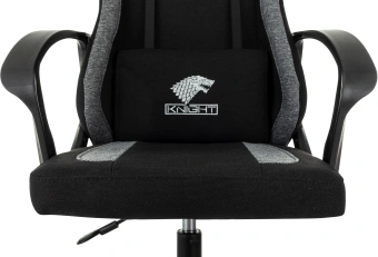 Кресло игровое Knight Optimum черный/серый с подголов. крестов. пластик - купить недорого с доставкой в интернет-магазине