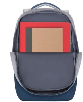 Рюкзак для ноутбука 17.3" Riva 7567 серый/темно-синий полиэстер (7567 GREY/DARK BLUE) - купить недорого с доставкой в интернет-магазине