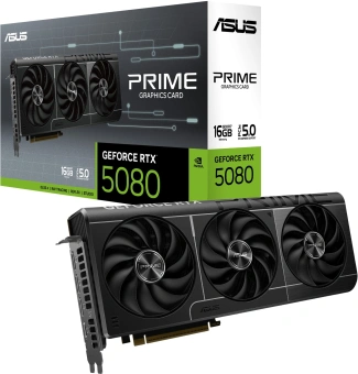 Видеокарта Asus PCI-E 5.0 PRIME-RTX5080-16G NVIDIA GeForce RTX 5080 16Gb 256bit GDDR7 2617/30000 HDMIx1 DPx3 HDCP Ret - купить недорого с доставкой в интернет-магазине