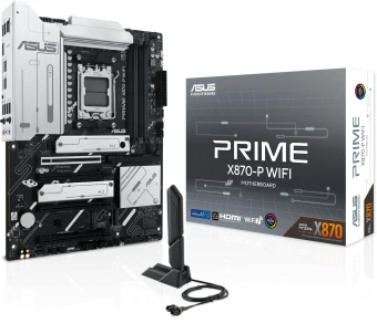 Материнская плата Asus PRIME X870-P WIFI SocketAM5 AMD X870 4xDDR5 ATX AC`97 8ch(7.1) 2.5Gg RAID+HDMI - купить недорого с доставкой в интернет-магазине