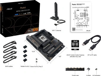 Материнская плата Asus PROART X870E-CREATOR WIFI SocketAM5 AMD X870 4xDDR5 ATX AC`97 8ch(7.1) 1 x 10Gigabit + 1 x 2.5Gigabit RAID+HDMI+DP - купить недорого с доставкой в интернет-магазине