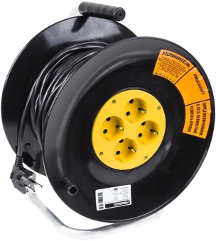 Удлинитель силовой PROconnect Standard (11-7605) 3x1.0кв.мм 4розет. 30м ПВС 10A катушка черный - купить недорого с доставкой в интернет-магазине
