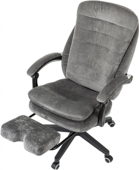 Кресло руководителя Бюрократ T-9950MSG-F Fabric серый Light-19 крестов. пластик подст.для ног - купить недорого с доставкой в интернет-магазине