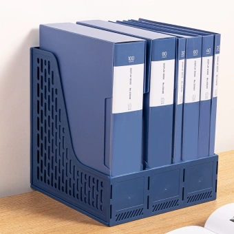 Лоток вертикальный Deli E9843 BLUE 3отд. сборный для бумаг 250x257x275мм синий пластик - купить недорого с доставкой в интернет-магазине